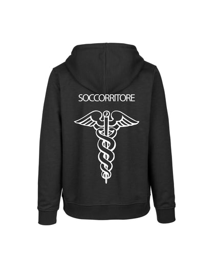 Felpa Cappuccio Uomo o Donna Cotone Basic Super vestibilità Top qualità - Ruolo soccorritore - Personalizzata con Nome