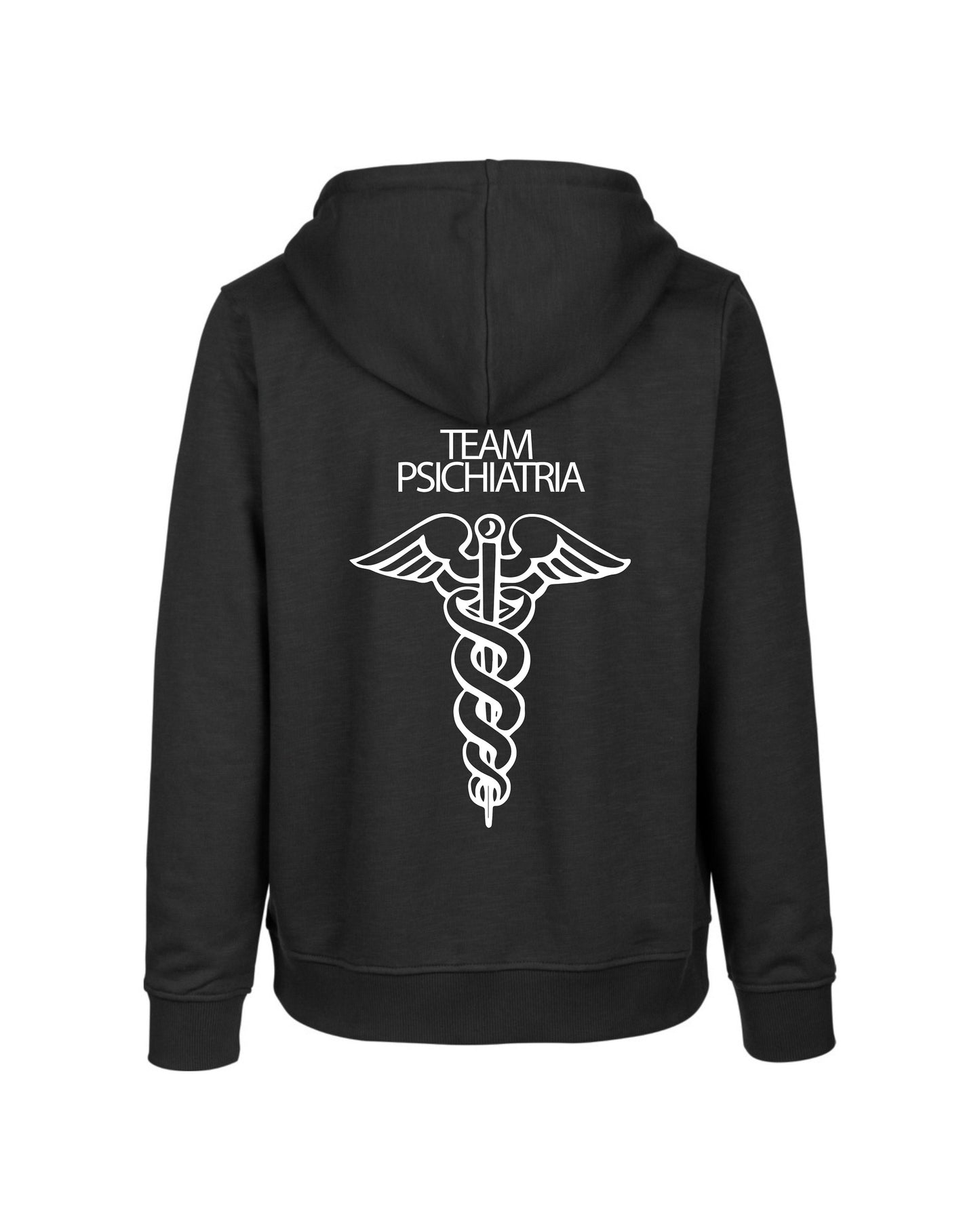 Felpa Cappuccio Uomo o Donna Cotone Basic Super vestibilità Top qualità - Team psichiatria - Personalizzata con Nome