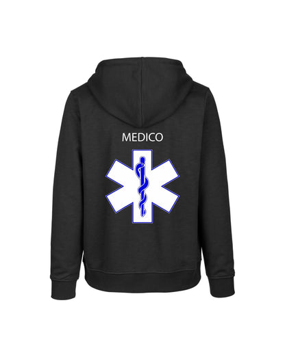 Felpa Cappuccio Uomo o Donna Cotone Basic Super vestibilità Top qualità - Ruolo di Medico Croce - Personalizzata con Nome