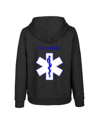 Felpa Cappuccio Uomo o Donna Cotone Basic Super vestibilità Top qualità - Ruolo di Infermiere Croce - Personalizzata con Nome