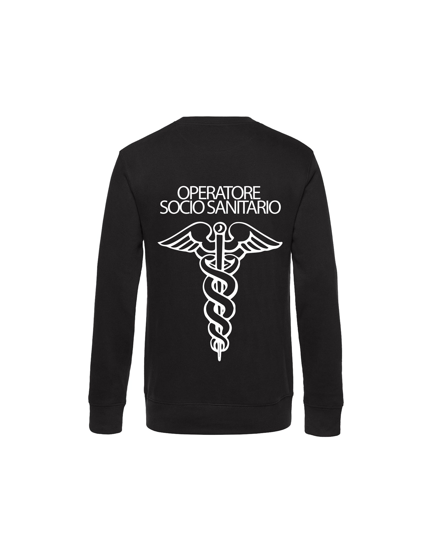 Felpa Girocollo Uomo o Donna Cotone Basic Super vestibilità Top qualità - Ruolo operatore OSS Blu - Personalizzata con Nome