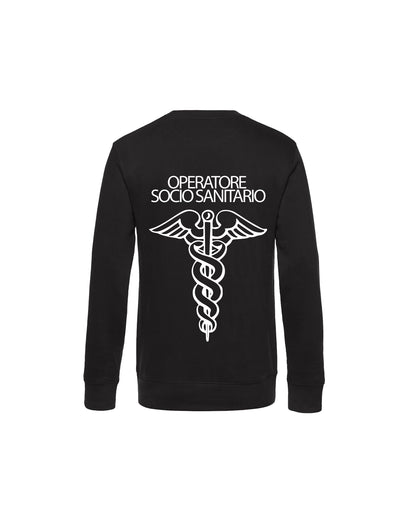 Felpa Girocollo Uomo o Donna Cotone Basic Super vestibilità Top qualità - Ruolo operatore OSS Blu - Personalizzata con Nome
