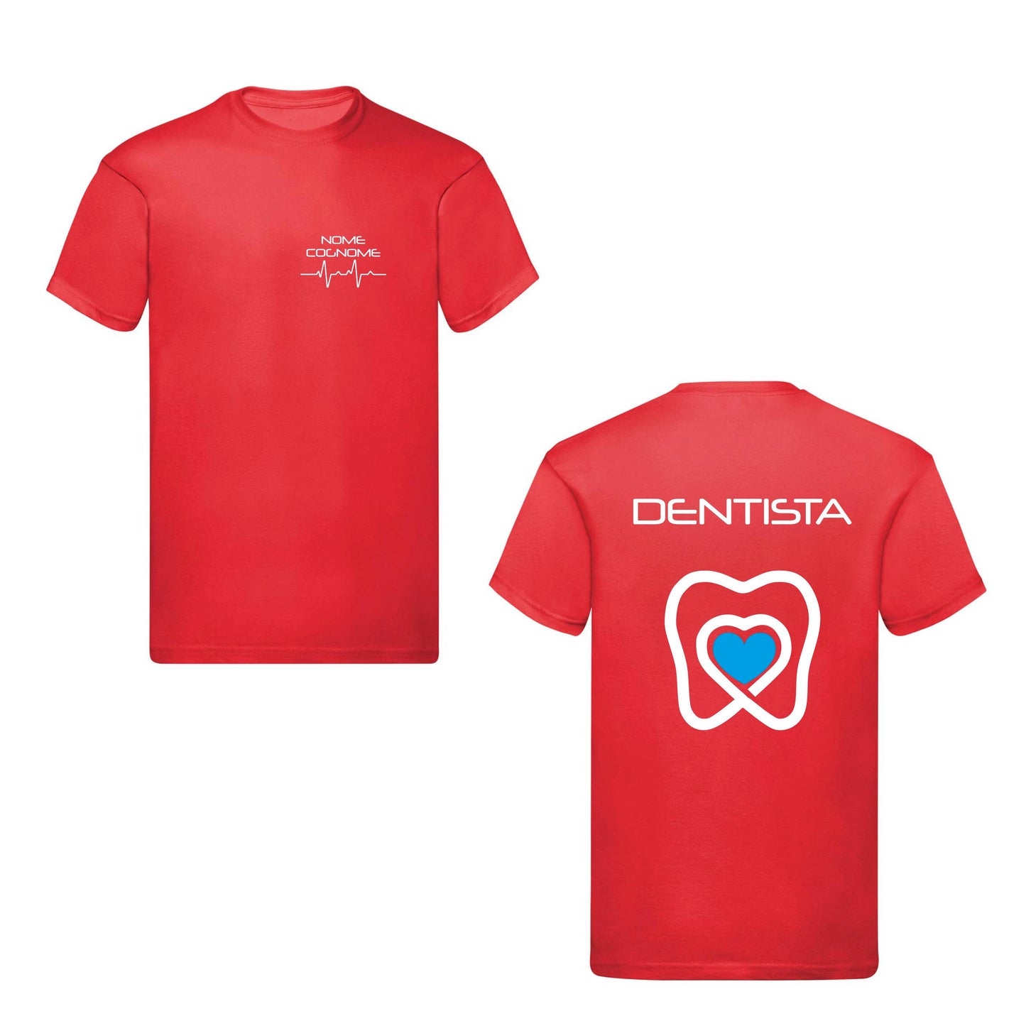 T-Shirt Uomo o Donna Cotone Basic Super vestibilità Top qualità - Dentista - Personalizzata con Nome
