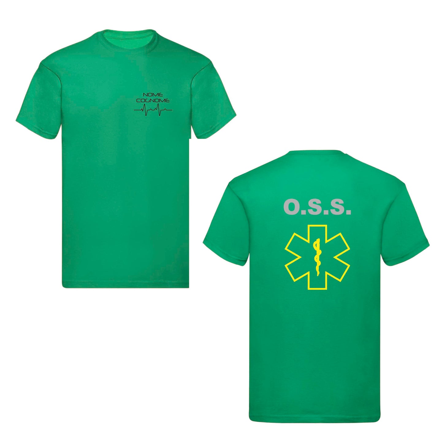 T-Shirt Uomo o Donna Cotone Basic Super vestibilità Top qualità - OSS Giallo - Personalizzata con Nome