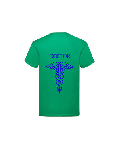 T-Shirt Uomo o Donna Cotone Basic Super vestibilità Top qualità - Ruolo di medico DOCTOR - Personalizzata con Nome