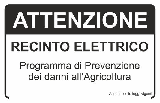 attenzione recinto elettrico programma di prevenzione - CARTELLO SEGNALETICO ISO 7010 in Adesivo Resistente, Pannello in Forex, Pannello In Alluminio o in Plexiglas