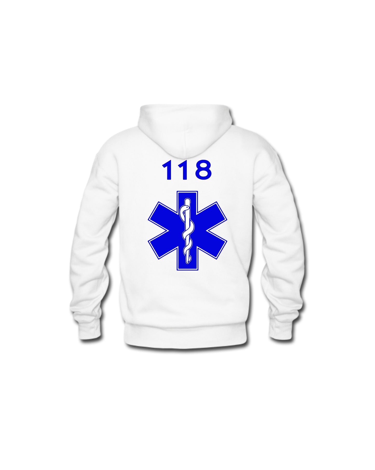 Felpa Cappuccio Uomo o Donna Cotone Basic Super vestibilità Top qualità - Ruolo soccorritore 118 - Personalizzata con Nome