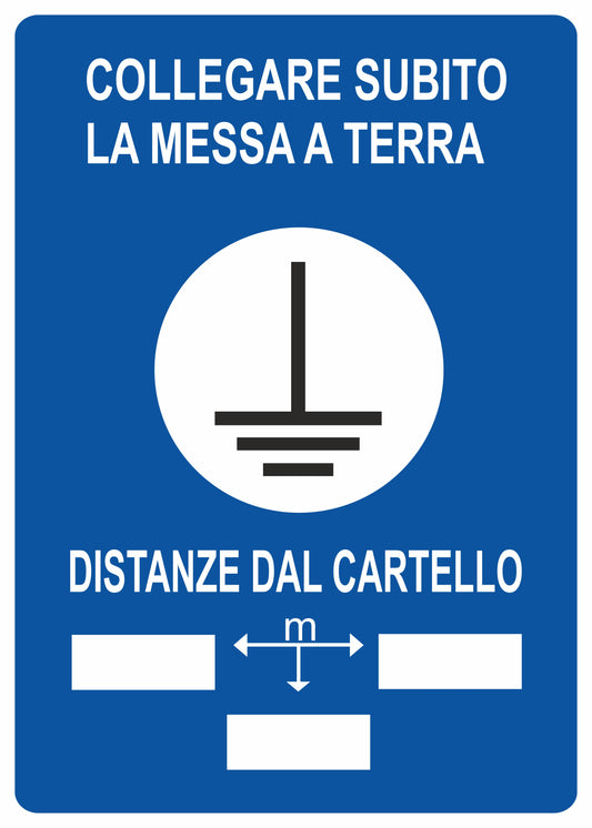 collegare subito la messa a terra - CARTELLO SEGNALETICO ISO 7010 in Adesivo Resistente, Pannello in Forex, Pannello In Alluminio o in Plexiglas