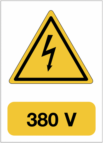 "Pericolo elettrico"  - CARTELLO SEGNALETICO ISO 7010 in Adesivo Resistente, Pannello in Forex, Pannello In Alluminio o in Plexiglas