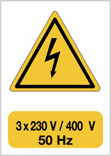 "Pericolo elettrico" - CARTELLO SEGNALETICO ISO 7010 in Adesivo Resistente, Pannello in Forex, Pannello In Alluminio o in Plexiglas