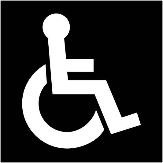Disabili - con pittogramma e testo - CARTELLO SEGNALETICO QUADRATO ISO 7010 - Rischio di schiacciamento, rulli dentati - Adesivo Extra Resistente, Pannello in Forex, Pannello In Alluminio