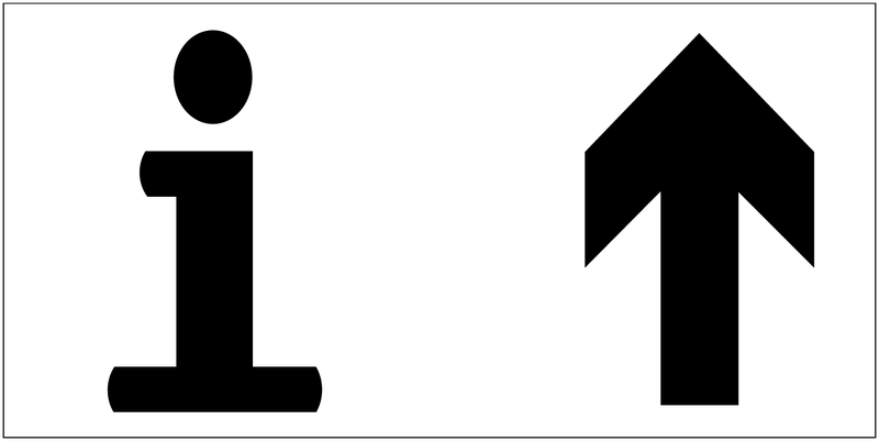Punto informazioni - Freccia direzionale - CARTELLO SEGNALETICO UNI 7010 in Adesivo Resistente, Pannello in Forex, Pannello In Alluminio o in Plexiglas