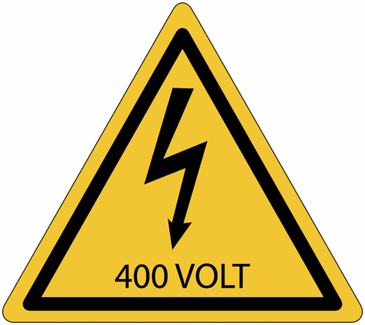 400 VOLT - CARTELLO SEGNALETICO TRIANGOLO ISO 7010 - Adesivo Extra Resistente, Pannello in Forex, Pannello In Alluminio