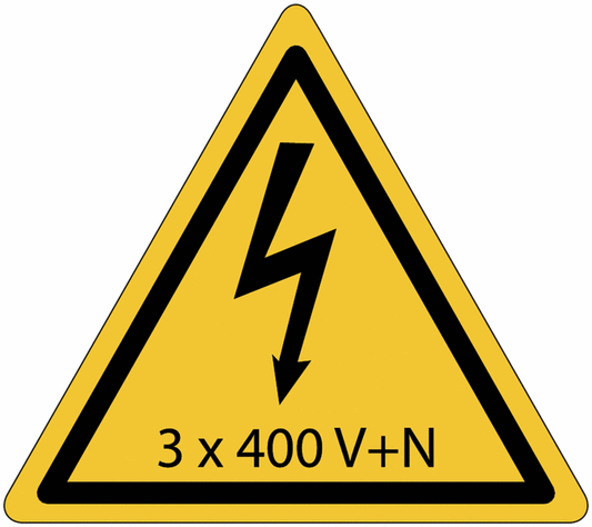 3 x 400 V+N - CARTELLO SEGNALETICO TRIANGOLO ISO 7010 - Adesivo Extra Resistente, Pannello in Forex, Pannello In Alluminio