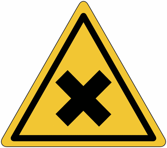 "Sostanze nocive o irritanti"- CARTELLO SEGNALETICO TRIANGOLO ISO 7010 - Adesivo Extra Resistente, Pannello in Forex, Pannello In Alluminio