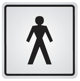 Toilette uomini - con pittogramma e testo - CARTELLO SEGNALETICO QUADRATO ISO 7010 - Rischio di schiacciamento, rulli dentati - Adesivo Extra Resistente, Pannello in Forex, Pannello In Alluminio