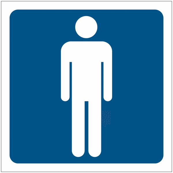 Toilette uomini - con pittogramma e testo - CARTELLO SEGNALETICO QUADRATO ISO 7010 - Rischio di schiacciamento, rulli dentati - Adesivo Extra Resistente, Pannello in Forex, Pannello In Alluminio