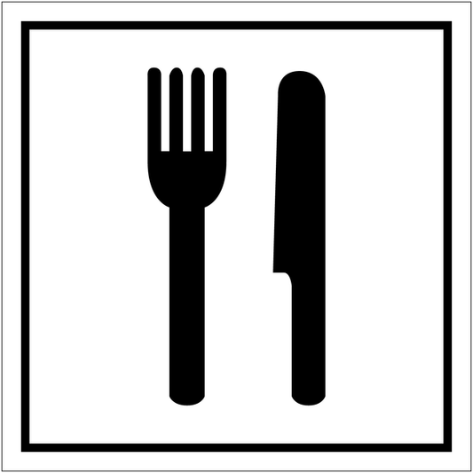 Ristorante - con pittogramma e testo - CARTELLO SEGNALETICO QUADRATO ISO 7010 - Rischio di schiacciamento, rulli dentati - Adesivo Extra Resistente, Pannello in Forex, Pannello In Alluminio