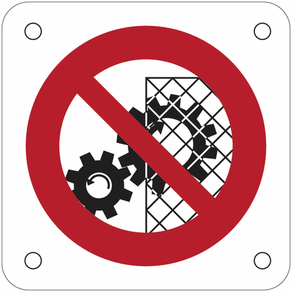 CARTELLO SEGNALETICO QUADRATO ISO 7010 - Non rimuovere la protezione - Adesivo Extra Resistente, Pannello in Forex, Pannello In Alluminio