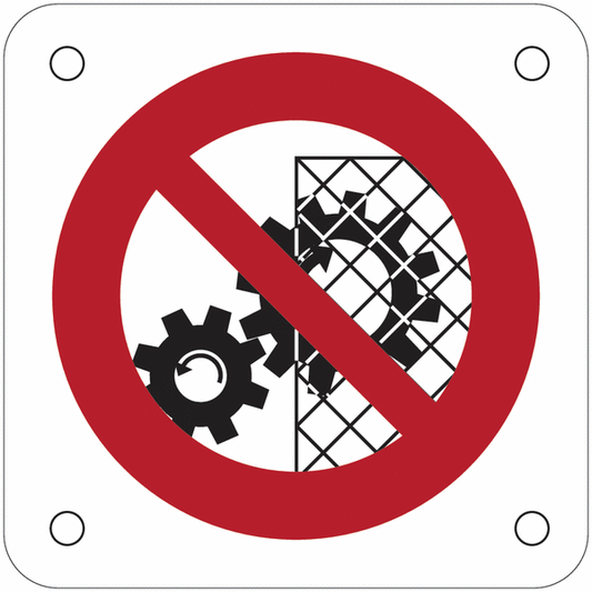 CARTELLO SEGNALETICO QUADRATO ISO 7010 - Non rimuovere la protezione - Adesivo Extra Resistente, Pannello in Forex, Pannello In Alluminio