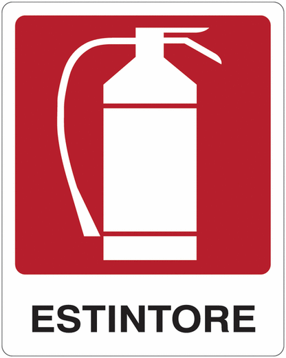 Estintore - CARTELLO SEGNALETICO ISO 7010 in Adesivo Resistente, Pannello in Forex, Pannello In Alluminio o in Plexiglas