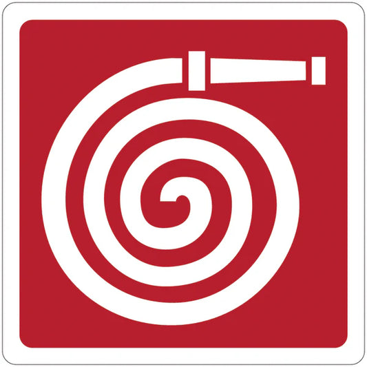 Cartelli antincendio - Lancia antincendio idrante - con pittogramma e testo - CARTELLO SEGNALETICO QUADRATO ISO 7010 - Rischio di schiacciamento, rulli dentati - Adesivo Extra Resistente, Pannello in Forex, Pannello In Alluminio