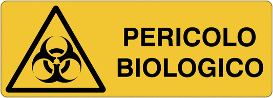 Pericolo biologico- CARTELLO SEGNALETICO UNI 7010 in Adesivo Resistente, Pannello in Forex, Pannello In Alluminio o in Plexiglas