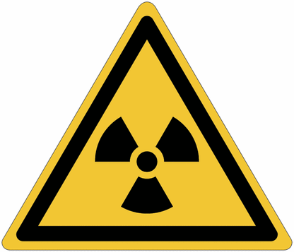 "Materiali radioattivi o radiazioni ionizzanti" - CARTELLO SEGNALETICO TRIANGOLO ISO 7010 - Adesivo Extra Resistente, Pannello in Forex, Pannello In Alluminio