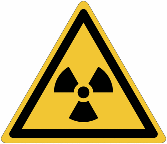 "Materiali radioattivi o radiazioni ionizzanti" - CARTELLO SEGNALETICO TRIANGOLO ISO 7010 - Adesivo Extra Resistente, Pannello in Forex, Pannello In Alluminio