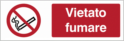 Vietato fumare- CARTELLO SEGNALETICO UNI 7010 in Adesivo Resistente, Pannello in Forex, Pannello In Alluminio o in Plexiglas
