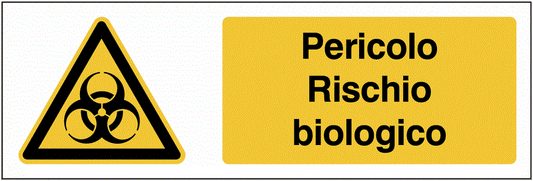 Pericolo Rischio biologico- UNI 7010 in Adesivo Resistente, Pannello in Forex, Pannello In Alluminio o in Plexiglas