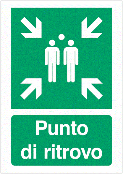 Punto di ritrovo - CARTELLO SEGNALETICO ISO 7010 in Adesivo Resistente, Pannello in Forex, Pannello In Alluminio o in Plexiglas