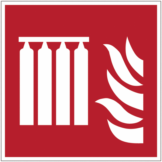 Sistema fisso di estintori in serie - CARTELLO SEGNALETICO QUADRATO ISO 7010 - Rischio di schiacciamento, rulli dentati - Adesivo Extra Resistente, Pannello in Forex, Pannello In Alluminio