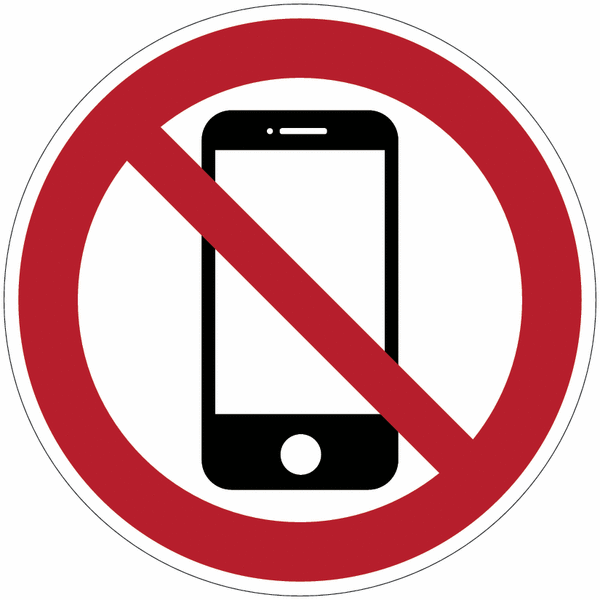 "Vietato l'uso di telefoni cellulari" - CARTELLO SEGNALETICO ROTONDO ISO 7010 - Adesivo Extra Resistente, Pannello in Forex, Pannello In Alluminio