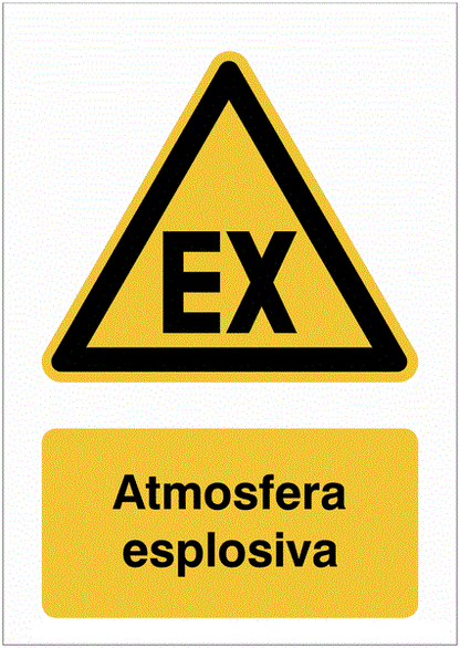 Atmosfera esplosiva - CARTELLO SEGNALETICO ISO 7010 in Adesivo Resistente, Pannello in Forex, Pannello In Alluminio o in Plexiglas