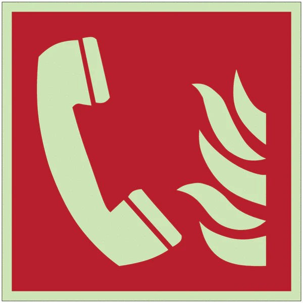 Cartelli antincendio - Telefono da usare in caso d'incendio - con pittogramma e testo - CARTELLO SEGNALETICO QUADRATO ISO 7010 - Rischio di schiacciamento, rulli dentati - Adesivo Extra Resistente, Pannello in Forex, Pannello In Alluminio