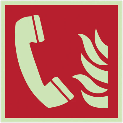 Cartelli antincendio - Telefono da usare in caso d'incendio - con pittogramma e testo - CARTELLO SEGNALETICO QUADRATO ISO 7010 - Rischio di schiacciamento, rulli dentati - Adesivo Extra Resistente, Pannello in Forex, Pannello In Alluminio