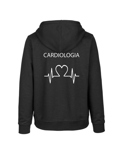Felpa Cappuccio Uomo o Donna Cotone Basic Super vestibilità Top qualità - Cardiologia - Personalizzata con Nome