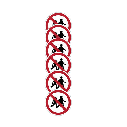 KIT DI 6 ADESIVI - "Divieto di accesso ai bambini" - Pittogramma ISO 7010 Con Stampa Diretta U.V. (IDEALE ANCHE PER ESTERNO)