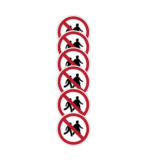 KIT DI 6 ADESIVI - "Divieto di accesso ai bambini" - Pittogramma ISO 7010 Con Stampa Diretta U.V. (IDEALE ANCHE PER ESTERNO)