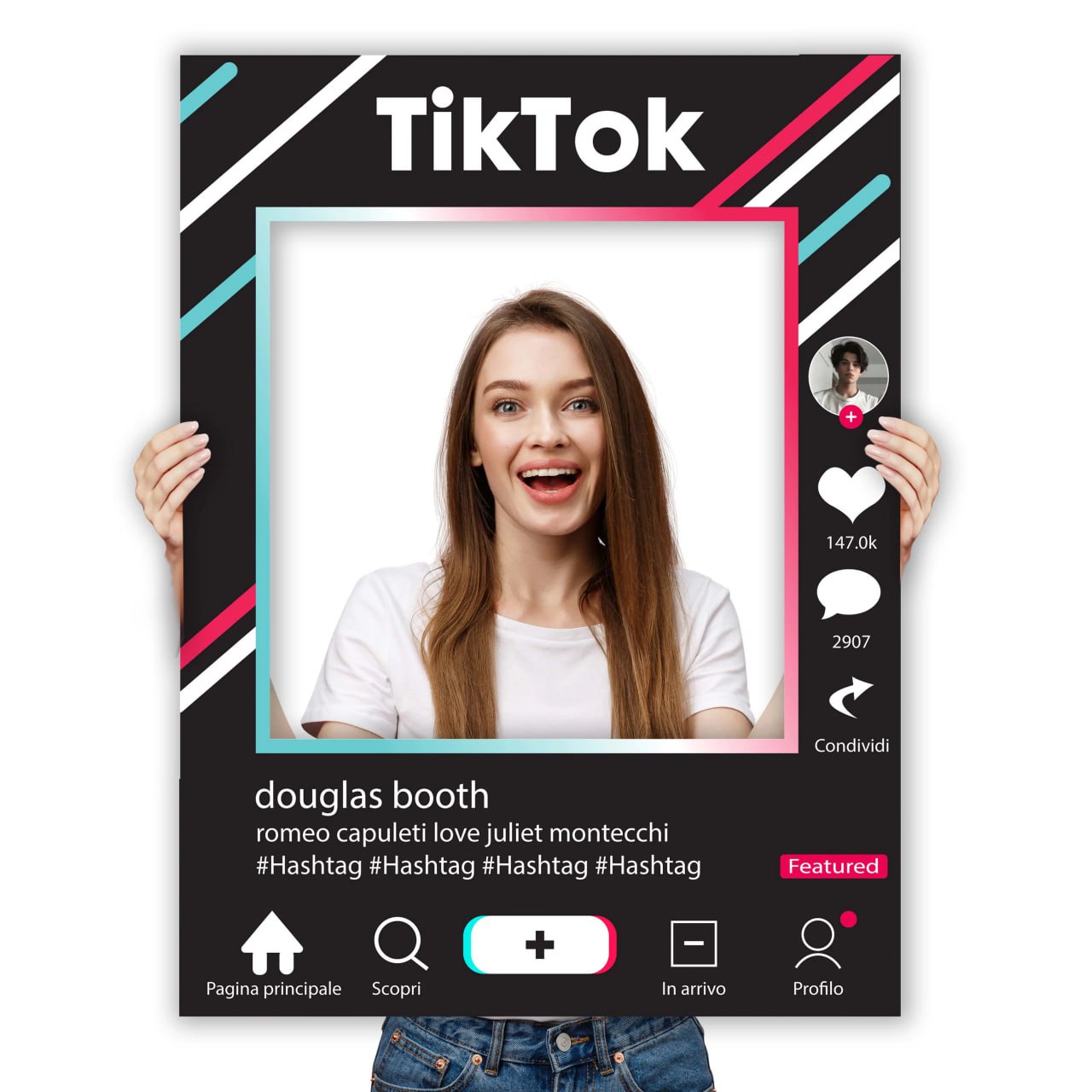 CORNICE SOCIAL PERSONALIZZABILE CON NOMI E DATA - TIKTOK - CON STAMPA AD ALTA QUALITÁ