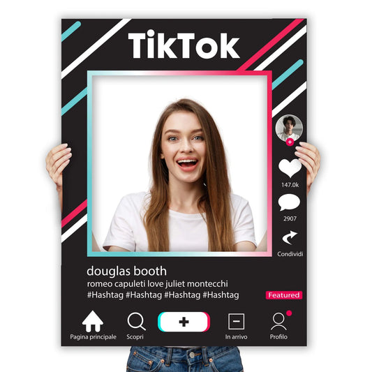 CORNICE SOCIAL PERSONALIZZABILE CON NOMI E DATA - TIKTOK - CON STAMPA AD ALTA QUALITÁ